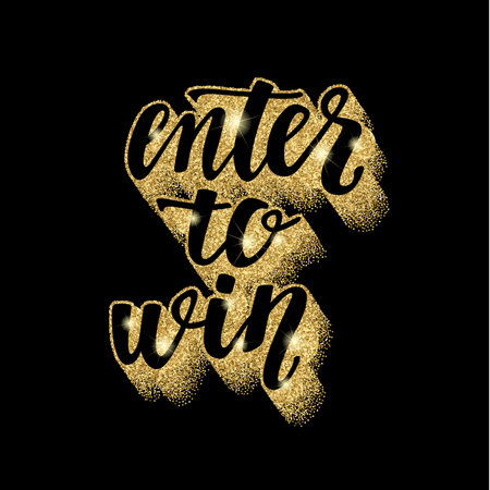 Decorative illustration with golden glitter texture for your blog design on chalkboard dark background.のイラスト素材