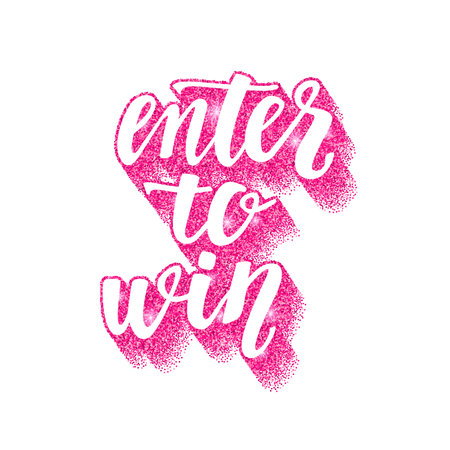 Decorative illustration with pink glitter texture for your blog design on white background.のイラスト素材