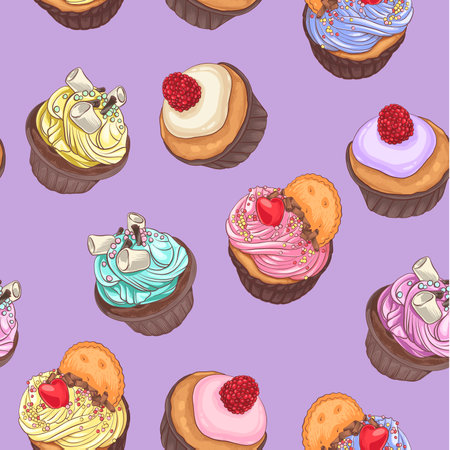 Delicious cupcakes.のイラスト素材