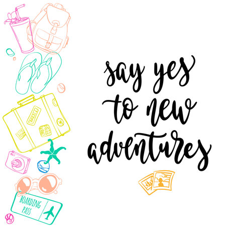 Travel inspiration quote.のイラスト素材