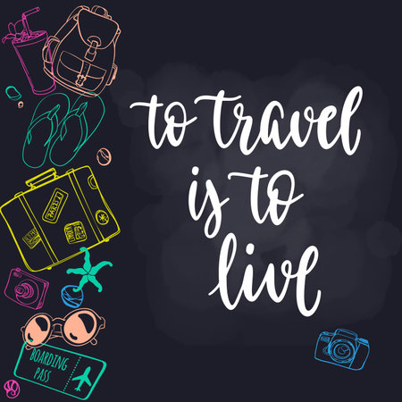 Travel inspiration quote.のイラスト素材
