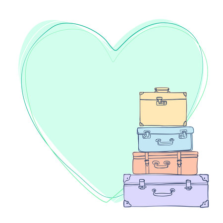 Hand drawing frame heart shapeのイラスト素材