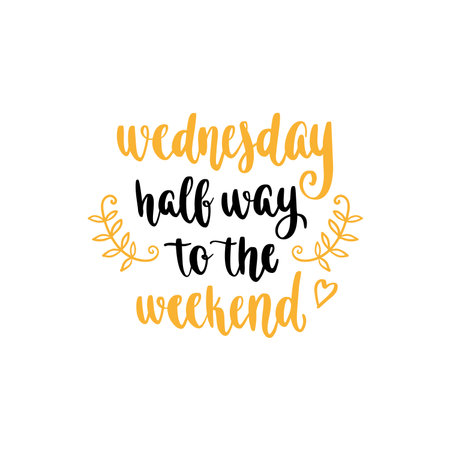 Week days motivation quotes. Wednesday.のイラスト素材