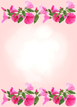 Pink flowers.のイラスト素材