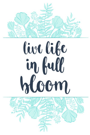 Handwritten vintage lettering spring quote.のイラスト素材