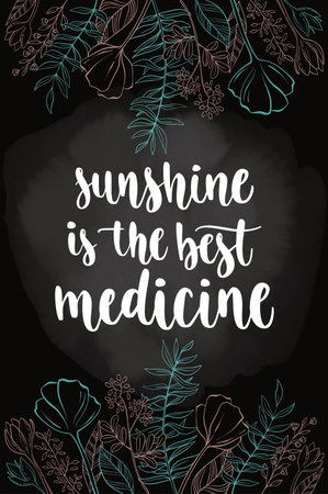 Handwritten vintage lettering spring quote.のイラスト素材