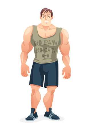 Cartoon bodybuilder.のイラスト素材