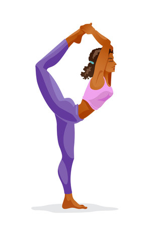 Young woman in yoga pose.のイラスト素材