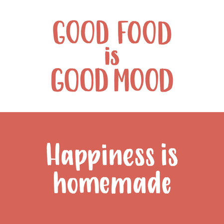 Handwritten lettering cooking quotes. Vector template for posters, banners, advertising.のイラスト素材