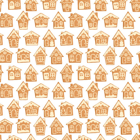 Christmas and New Year decorative vector seamless pattern.のイラスト素材