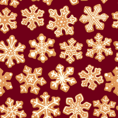 Decorative vector seamless pattern with Christmas and New Year decoration.のイラスト素材