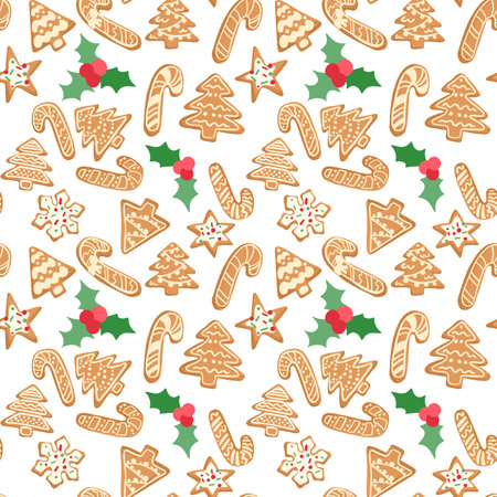 Christmas and New Year decorative vector seamless pattern.のイラスト素材