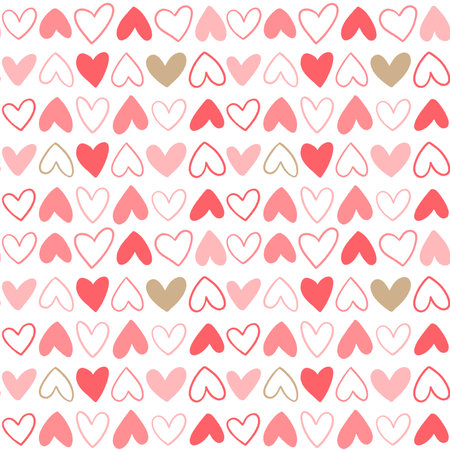 Seamless pattern for Happy Valentines Day celebration with holiday symbols.
