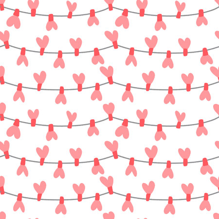 Seamless pattern for Happy Valentines Day celebration with holiday symbols.のイラスト素材