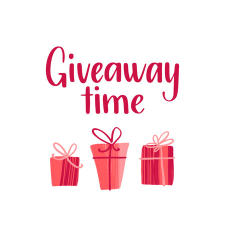 Giveaway time. Promo banner for social media contests and special offers.のイラスト素材