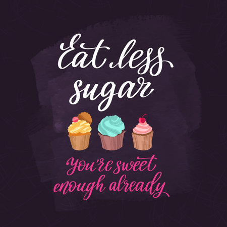 Healthy nutrition inspirational quote. Hand drawn motivational phrase.のイラスト素材