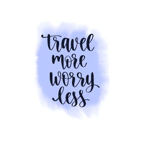 Travel inspiration quote. Positive phrase about trip and adventure.のイラスト素材