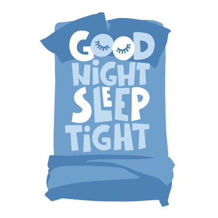 Good night sleep tight - vector hand drawn lettering.のイラスト素材