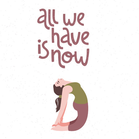 All we have is now. Vector handwritten lettering and hand drawn character.のイラスト素材
