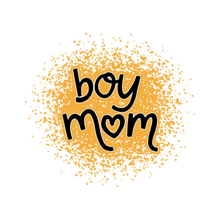 Boy mom. Cute lovely print with lettering.のイラスト素材