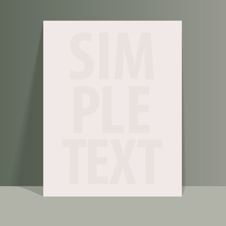 Rectangular poster mockup with realistic shadows overlays on pastel background.のイラスト素材