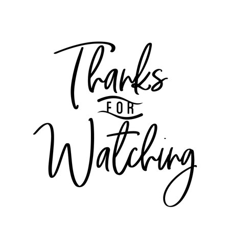 Abstract letter THANKS FOR WATCHING in flat style. Editable vector template for element video editing. Vector illustrationのイラスト素材