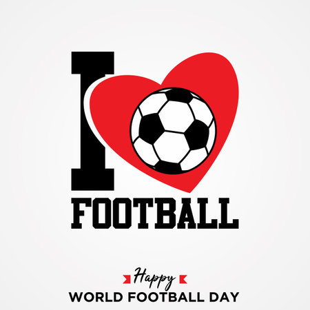 I love football for World football day concept vector banner. Flat illustration of world football day concept banner for web design. Vector illustrationのイラスト素材