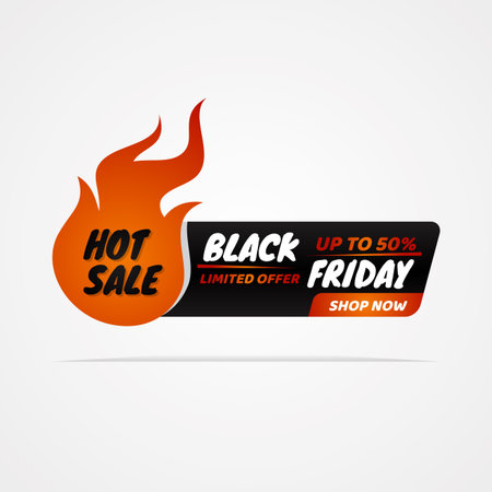 Black friday sale banner template design for business promotion. Sale banner element template design. Vector illustrationのイラスト素材