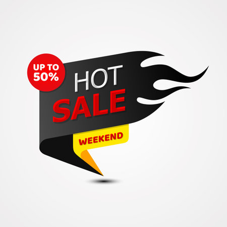 Hot sale banner template design for business promotion. Sale banner element template design. Vector illustrationのイラスト素材