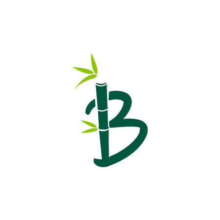 creative bamboo with initial letter b icon vector conceptのイラスト素材