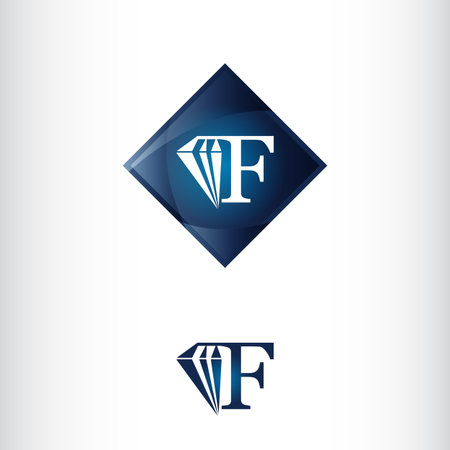 Letter F and Diamond shape, Luxury Creative icon vectorのイラスト素材