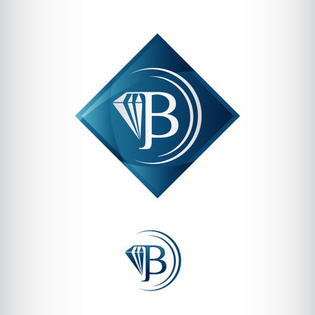 Letter J B and Diamond shape, Luxury Creative icon vectorのイラスト素材