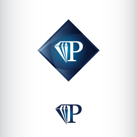 Letter P and Diamond shape, Luxury Creative icon vectorのイラスト素材