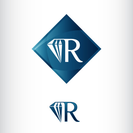 Letter R and Diamond shape, Luxury Creative icon vectorのイラスト素材