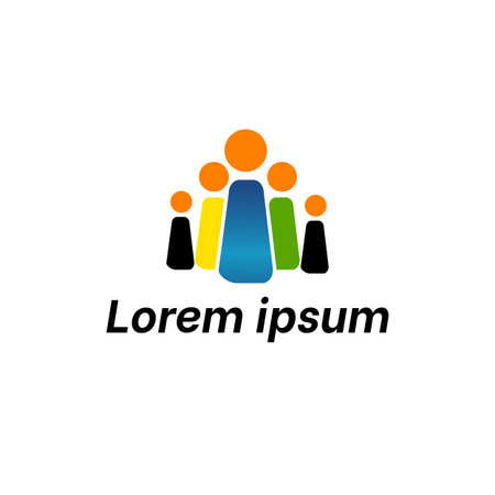 Logo design abstract people vector template. Illustration design of logotype business team symbol.のイラスト素材