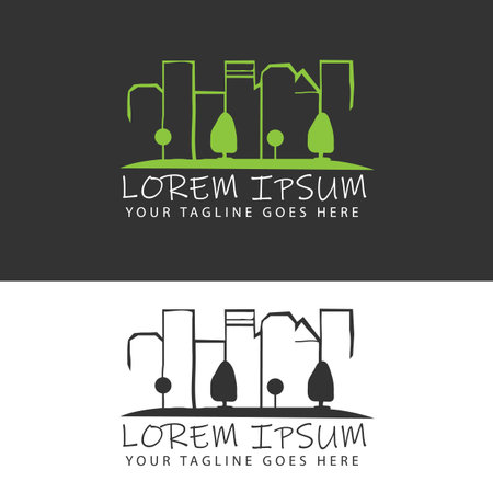 city, negative space style image designsのイラスト素材