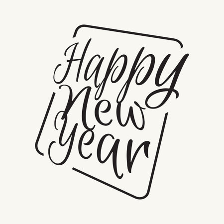 new flat styles hand drawn Happy new year 2020 lettering vector Illustration background Concept Imageのイラスト素材