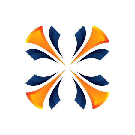 stylish colorful 3d round floral vector icon illustrationsのイラスト素材