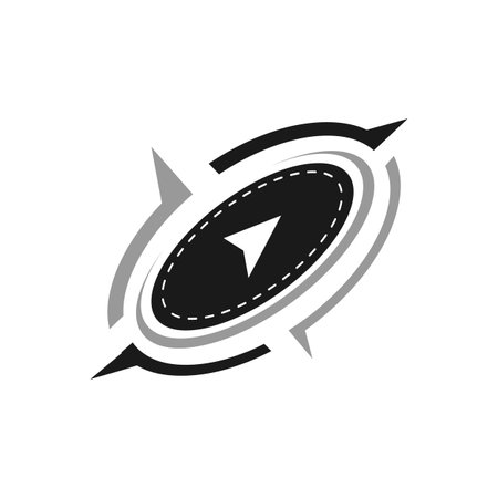 shear flat creative compass icon vector concept design templateのイラスト素材