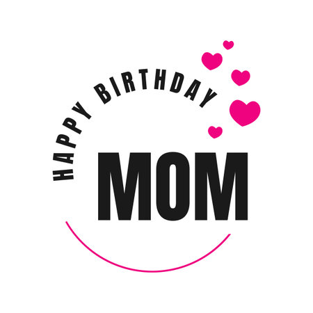 happy birthday mom a lovely birthday greeting card design. Vector illustration.のイラスト素材