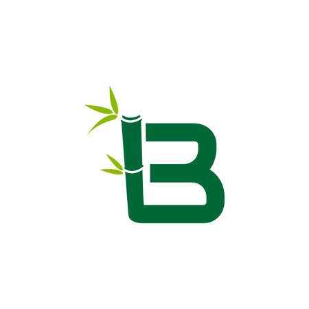 creative bamboo with initial letter b icon vector conceptのイラスト素材