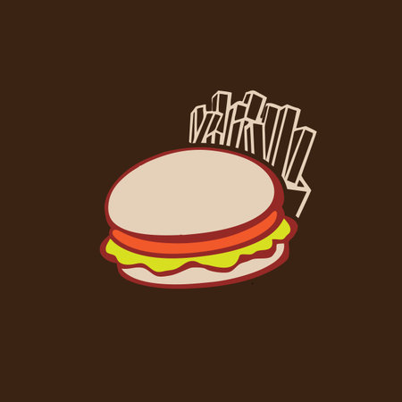 Hamburger and fries icons,fast food icons icon vector fileのイラスト素材