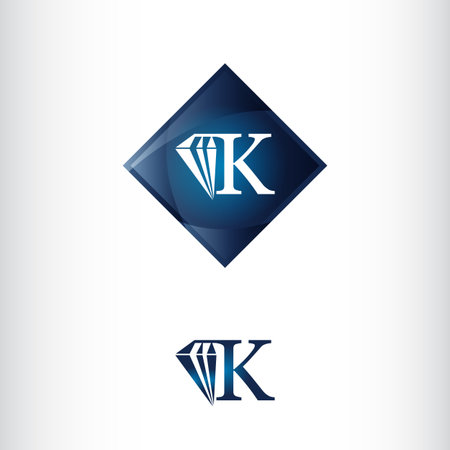 Letter K and Diamond shape, Luxury Creative icon vectorのイラスト素材