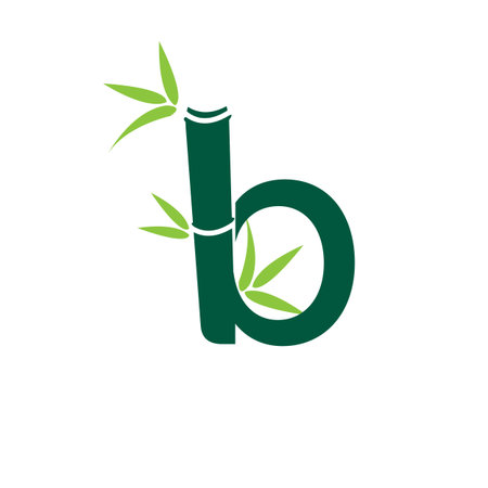 creative bamboo with initial letter b icon vector conceptのイラスト素材