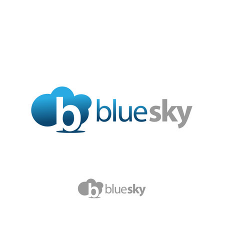 Initial Letter B Logo with Cloud Element and text blue skyのイラスト素材