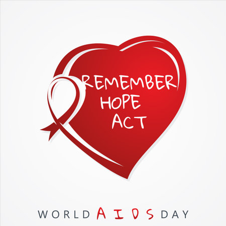 World AIDS Day letter vector concept design on white background. Aids Awareness icon design for poster, banner, background. Vector illustrationのイラスト素材
