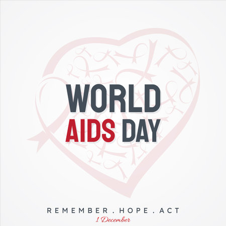 World AIDS Day letter vector concept design on white background. Aids Awareness icon design for poster, banner, background. Vector illustrationのイラスト素材