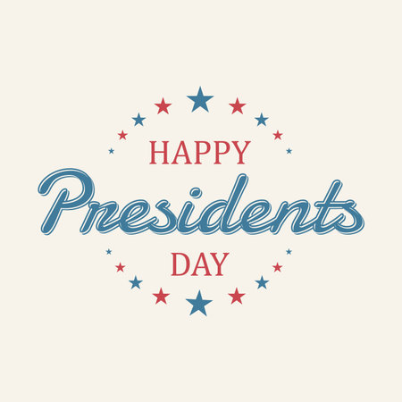 Vintage letter happy Presidents Day with american color flag. Vector illustration Hand drawn text lettering for Presidents day in USA. Vector illustrationのイラスト素材