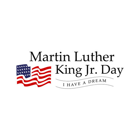 Martin luther king jr. day. With text i have a dream. American flag. MLK Banner of memorial day. Editable Vector illustration.のイラスト素材