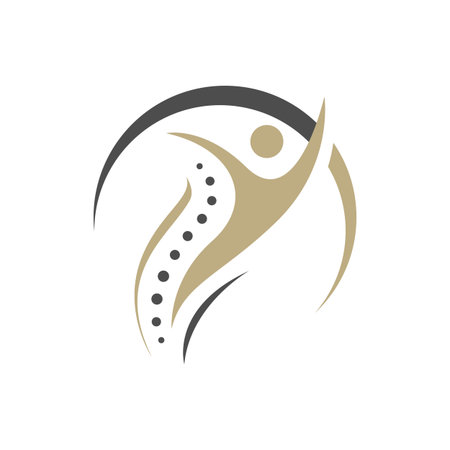 chiropractic physiotherapy icon design. creative human spinal health care medical templateのイラスト素材